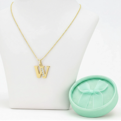 Collar Doble Baño en Oro Letra W – XUPING