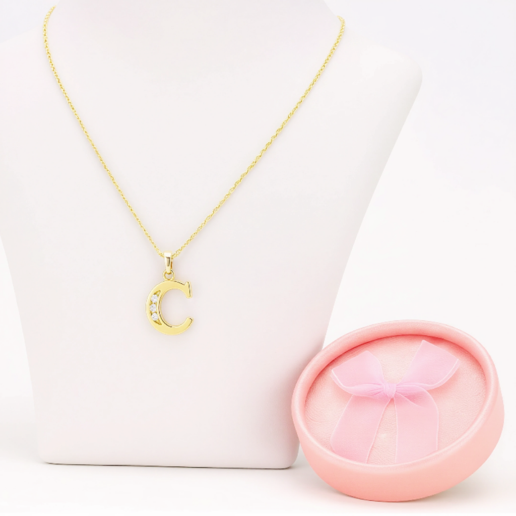 Collar Doble Baño en Oro Letra C – XUPING