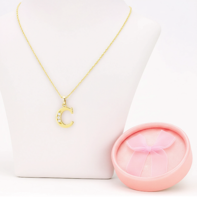 Collar Doble Baño en Oro Letra C – XUPING