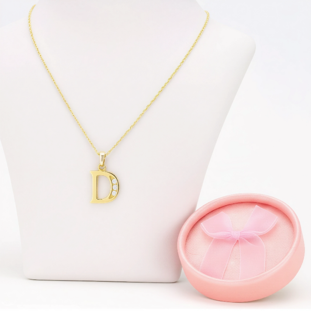 Collar Doble Baño en Oro Letra D – XUPING