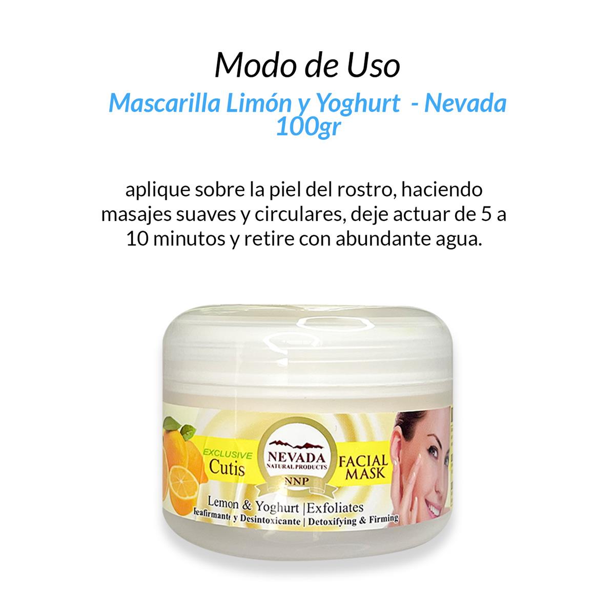 Mascarilla aclarador facial Limon y Yogurt 100g - Nevada