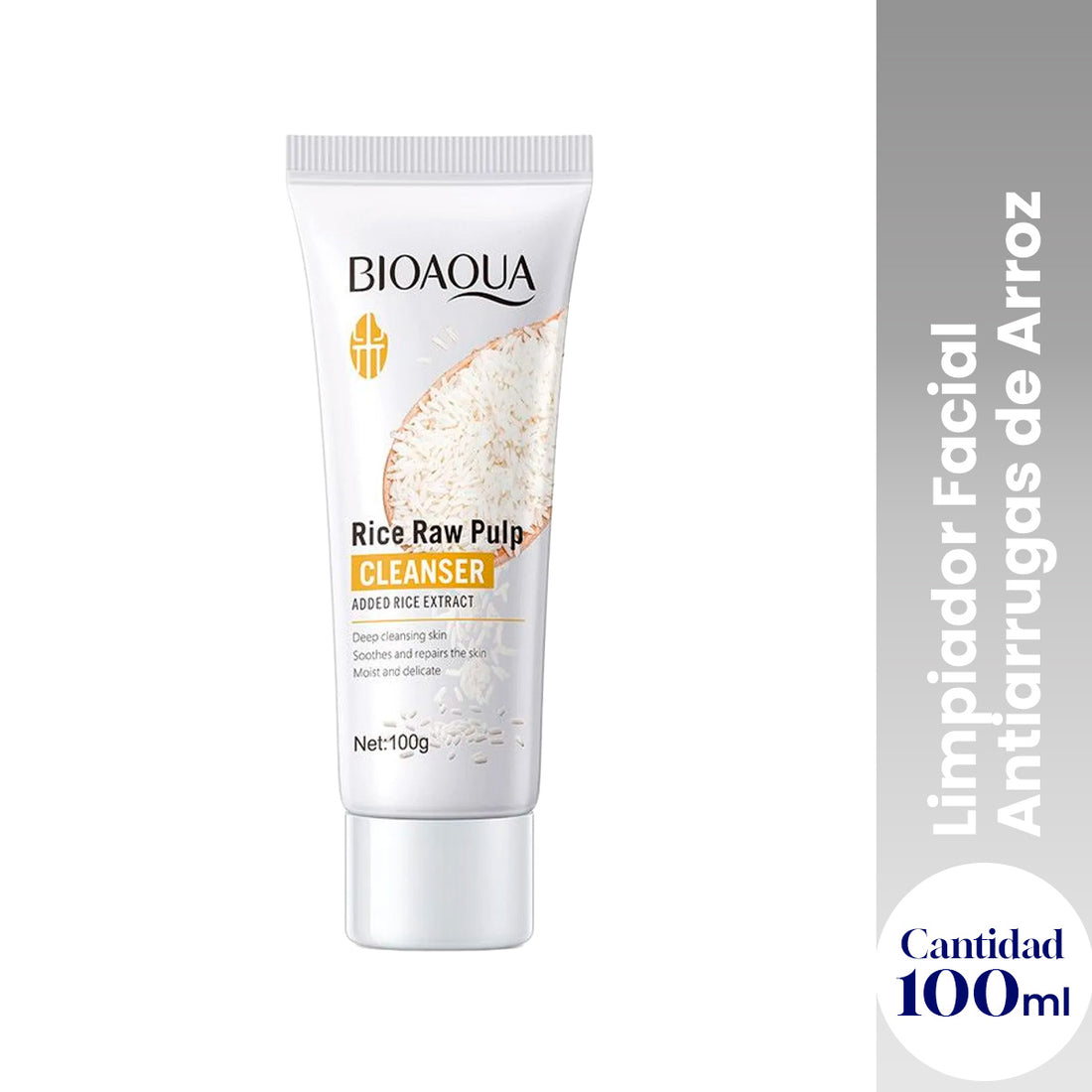 Limpiador Facial Antiarrugas de Arroz 100gr - Bioaqua