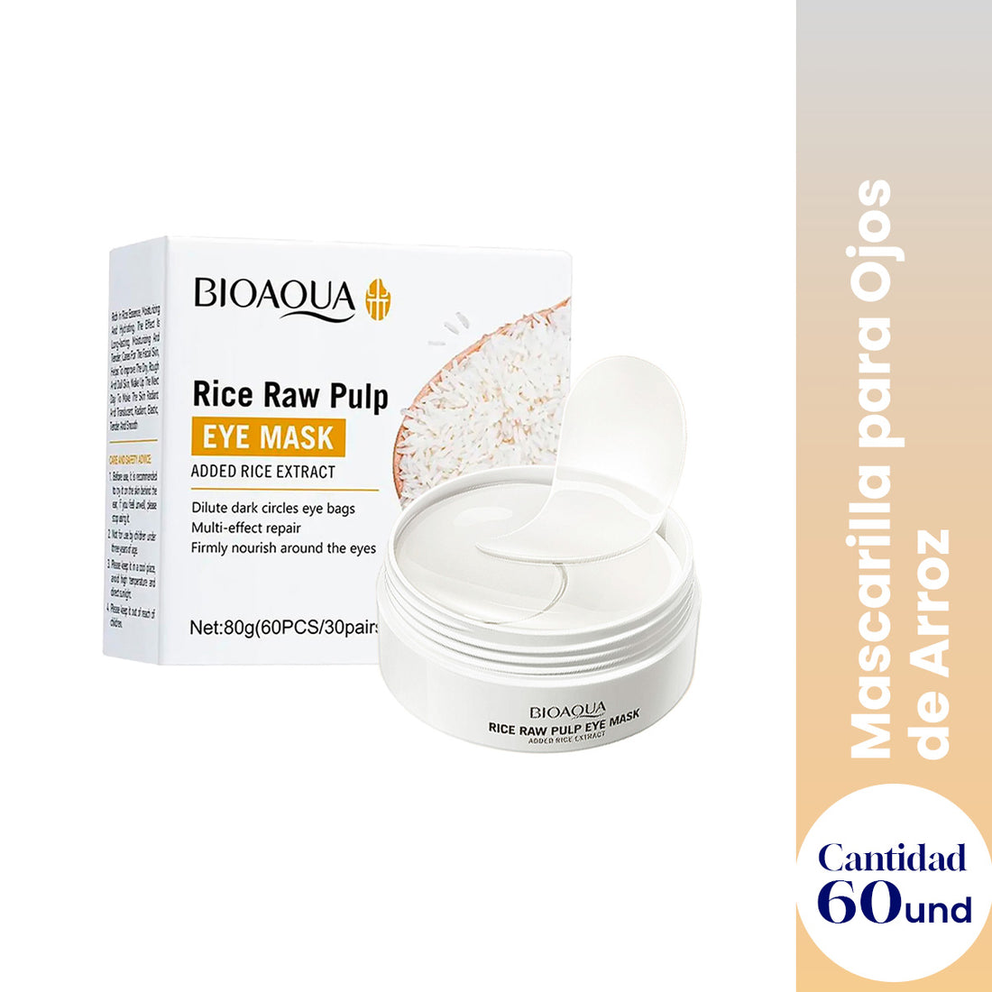 ¡liquidación! Mascarilla para Ojos de Arroz 60 piezas - Bioaqua