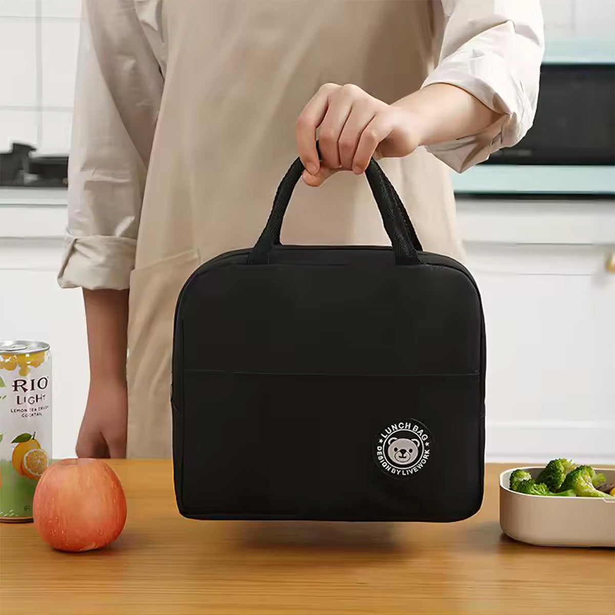 Lonchera Térmica Bolsa de Almuerzo Impermeable Negra