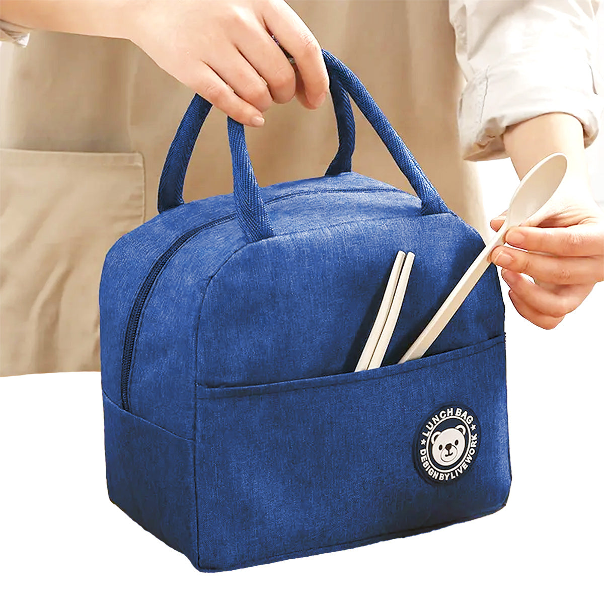 Lonchera Térmica Bolsa de Almuerzo Impermeable Azul