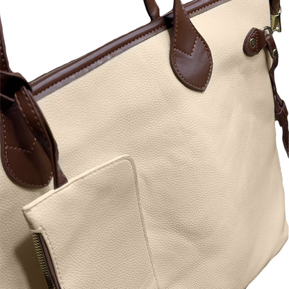 Bolso Grande de mano y de hombro para Dama Beige