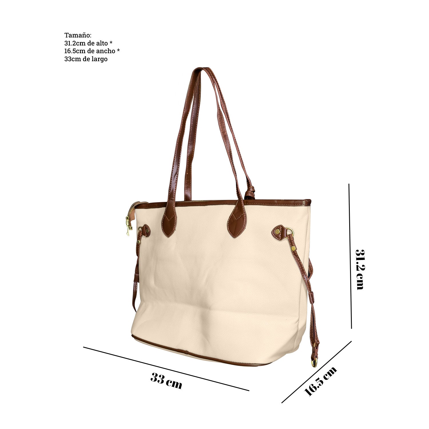 Bolso Grande de mano y de hombro para Dama Beige