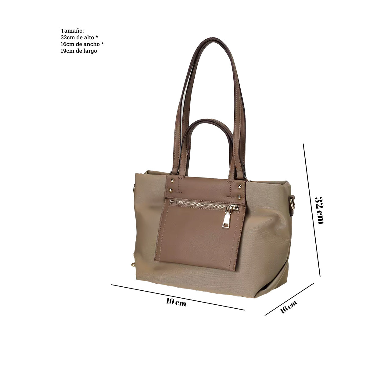 Bolso Mediano de mano para mujer Beige