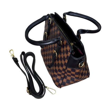 Cartera de Cuadros Elegante para Mujer Negro