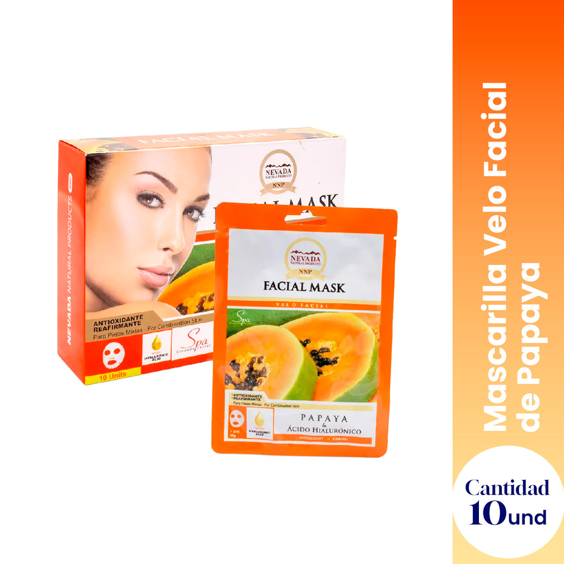 ¡liquidación! Velo facial extracto de papaya y ácido hialurónico 10und