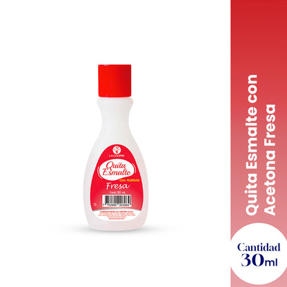 Quita Esmalte con Acetona Fresa 30ml - La Cooper