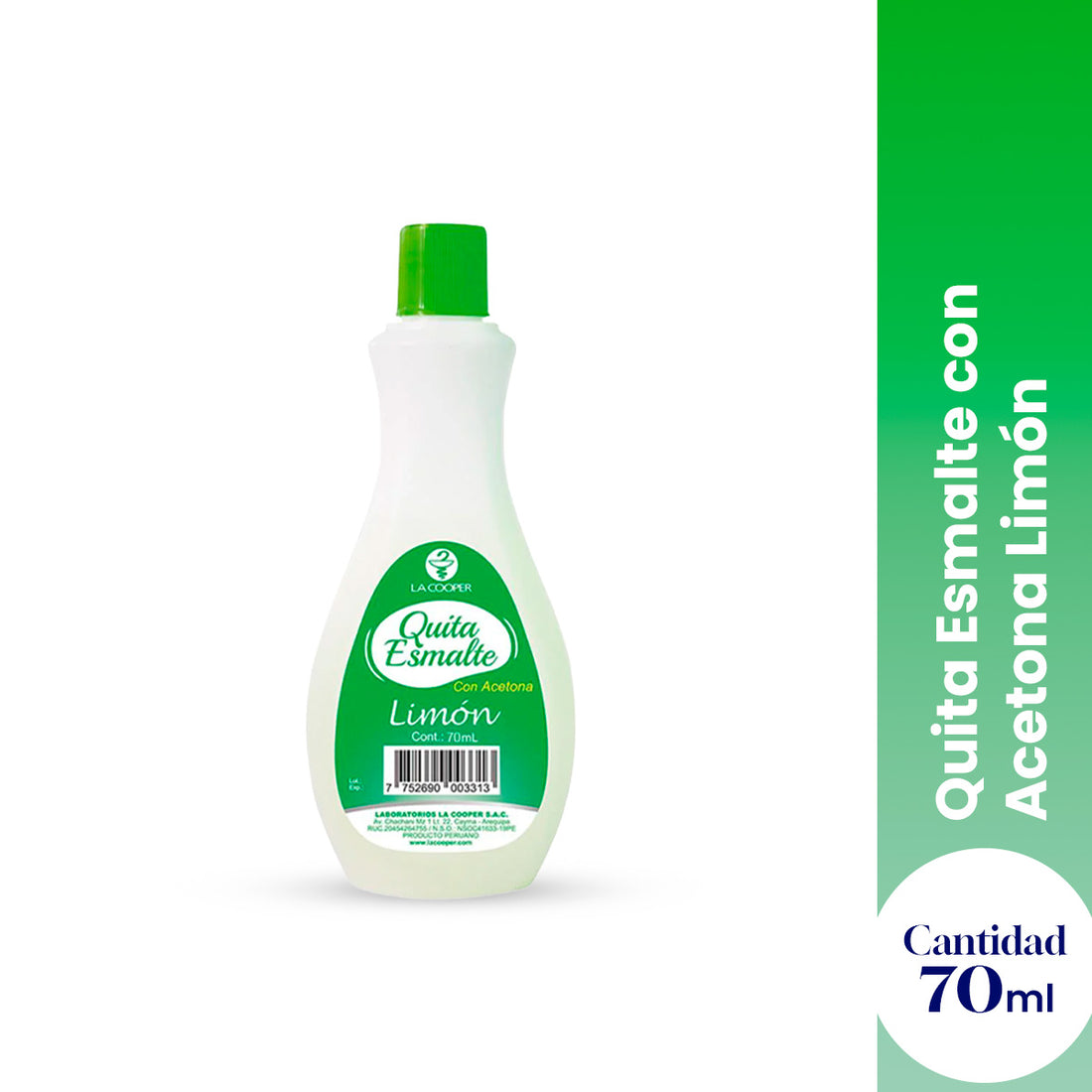 Quita Esmalte con Acetona Limón 70ml - La Cooper