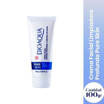 ¡liquidación! Crema Facial Limpiadora Profunda – Control de Acné y Exceso de Grasa – Pure Skin 100g