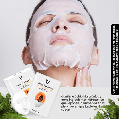 Mascarilla Facial De Esencia De Papaya De Hidratación Profunda V7 30G X 10Pcs - Bioaqua