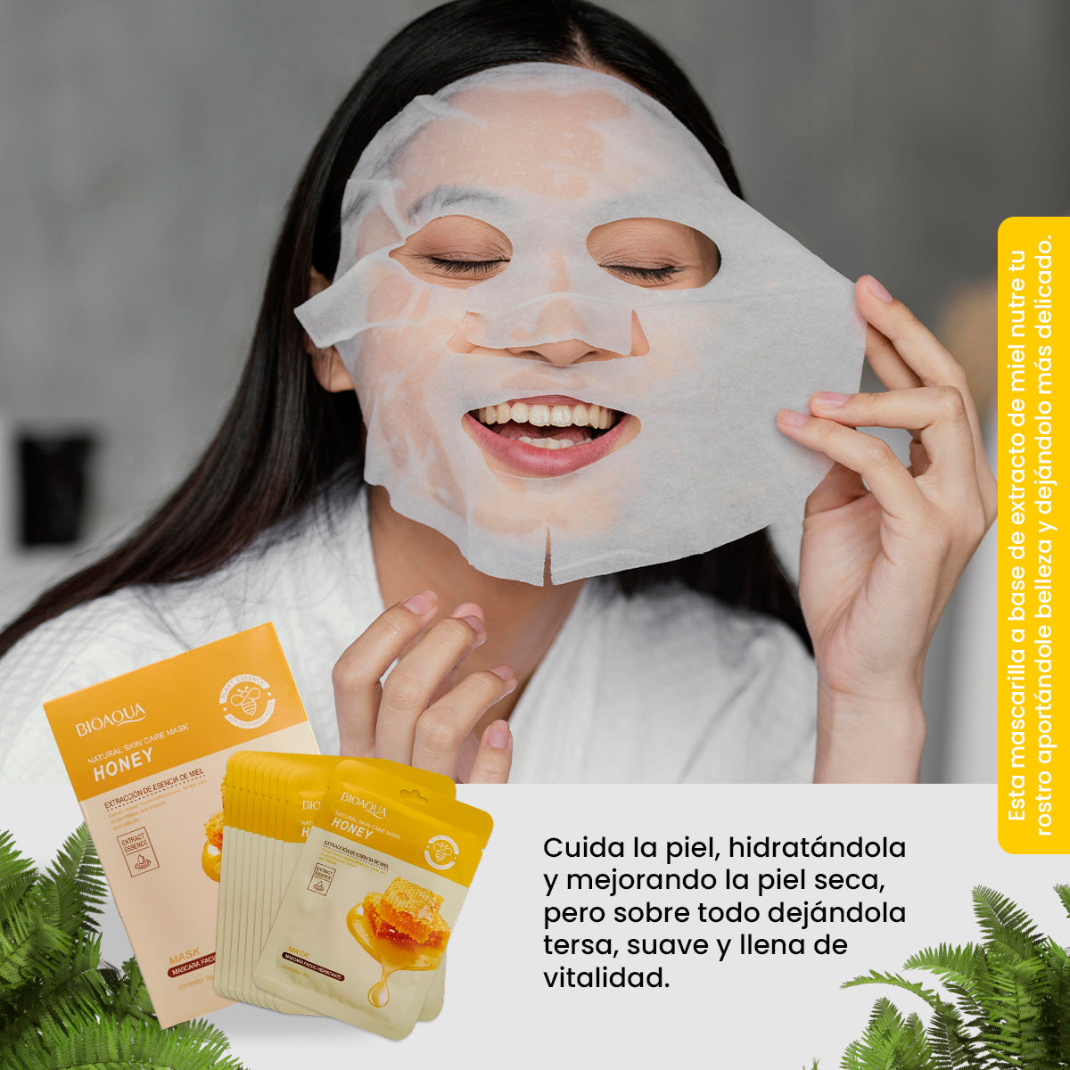 Mascarilla Natural De Miel 30G X 10Pcs - Bioaqua