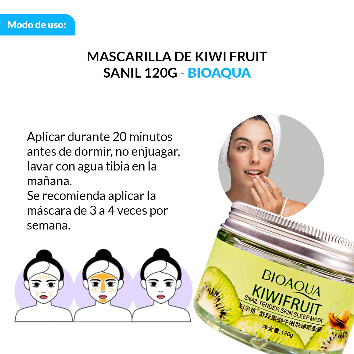 Mascarilla Para Dormir Piel Tierna De Kiwi Fruit Sanil – Bioaqua