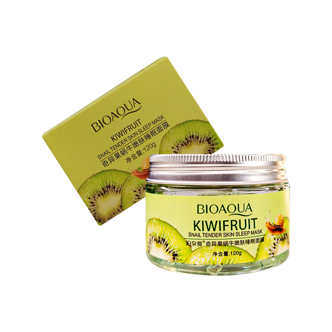 BIOAQUA Mascarilla de Noche Piel Tierna de Kiwi y Caracol – 120g