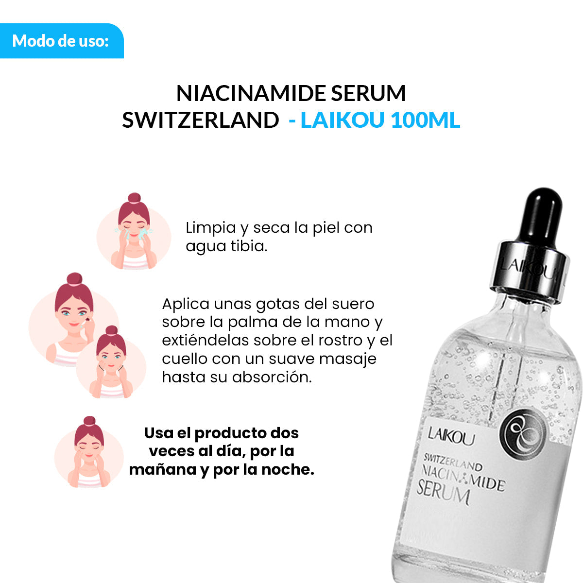 Niacinamide Serum Antiacne 100 Ml – Laikou + REGALO