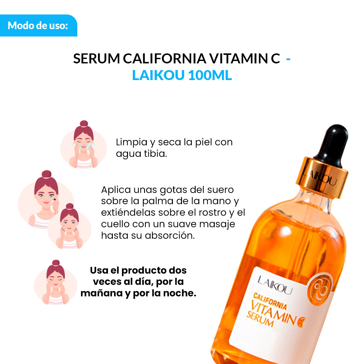 Serum California Vitamin C Essence Laikou 100Ml
 Blanqueador