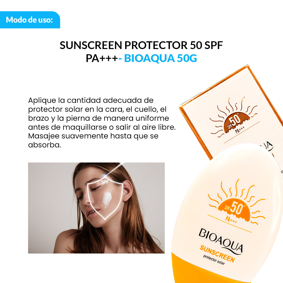 Sunscreen Protector 50 Spf Pa+++ 50G - Bioaqua