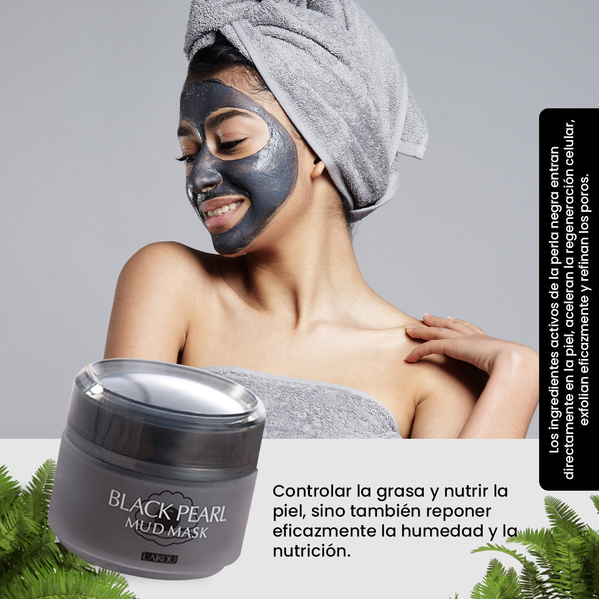 Crema Facial De Perlas Negras Mascarilla De Barro 85G - Laikou