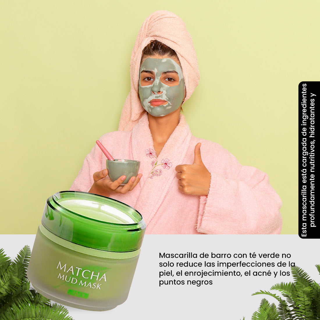 Mascarilla De Barro Facial Matcha 85 G - Laikou