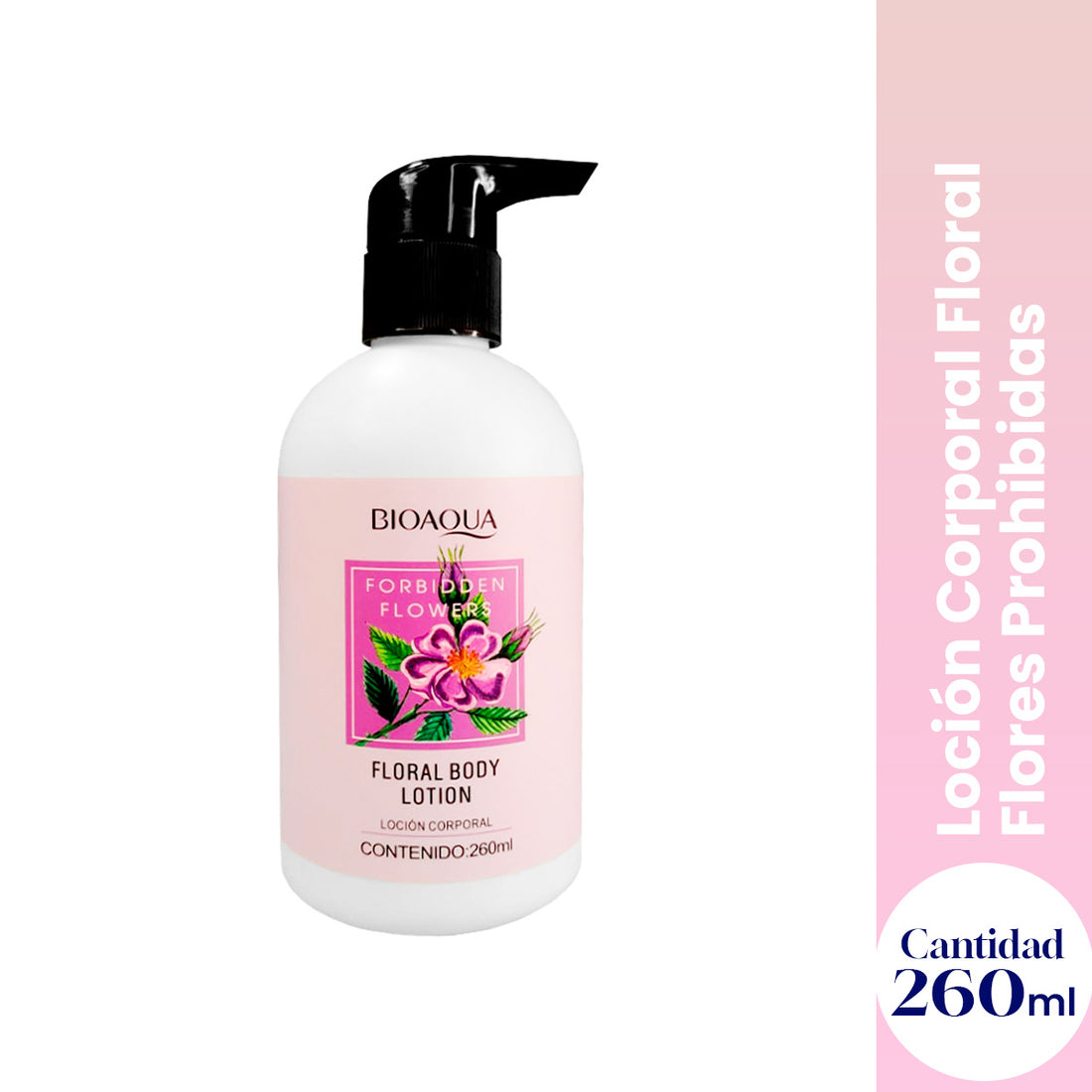 ¡liquidación! BIOAQUA Loción Corporal Floral Flores Prohibidas – Hidratación – 260ml