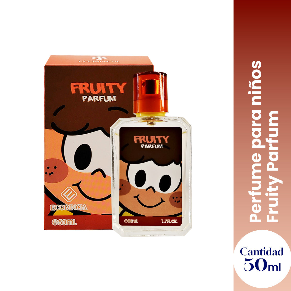 ¡LIQUIDACIÓN! ECORINCIA – PERFUME INFANTIL SUAVE – FRUITY PARFUM CARICATURA – 50ML