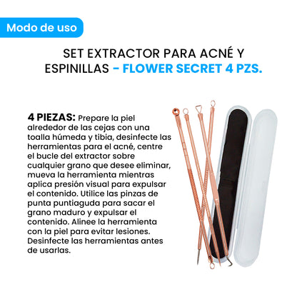 Kit Removedor De Espinllas De 4 Pcs - Flower Secret