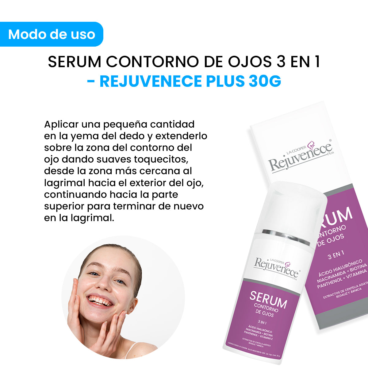 SERUM CONTORNO DE OJOS 3 EN 1 - Rejuvenece plus 30g