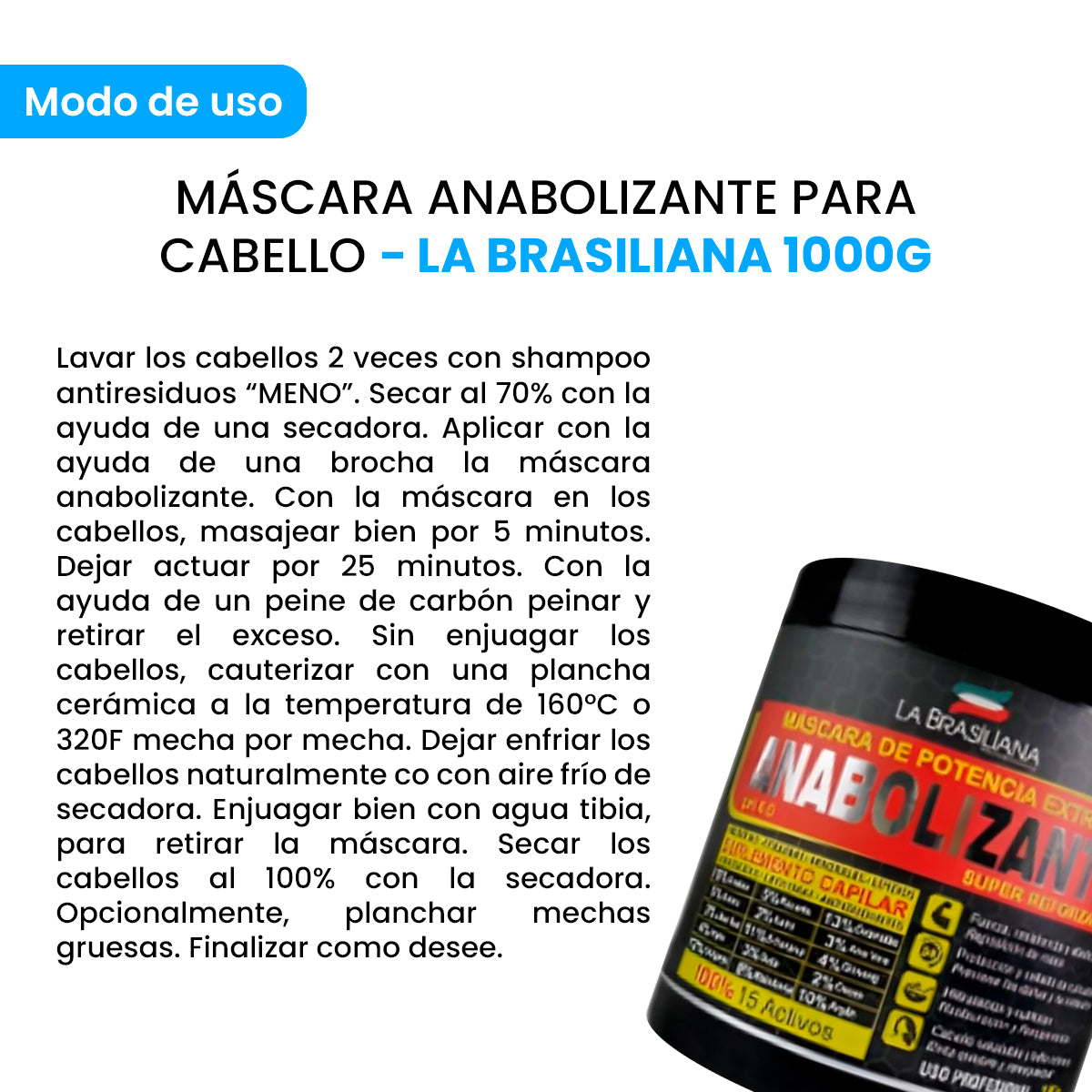 Máscara Anabolizante para cabello - La Brasiliana 1000g