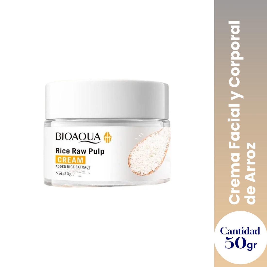 ¡LIQUIDACIÓN! BIOAQUA Crema de Arroz – Hidratación – 50g