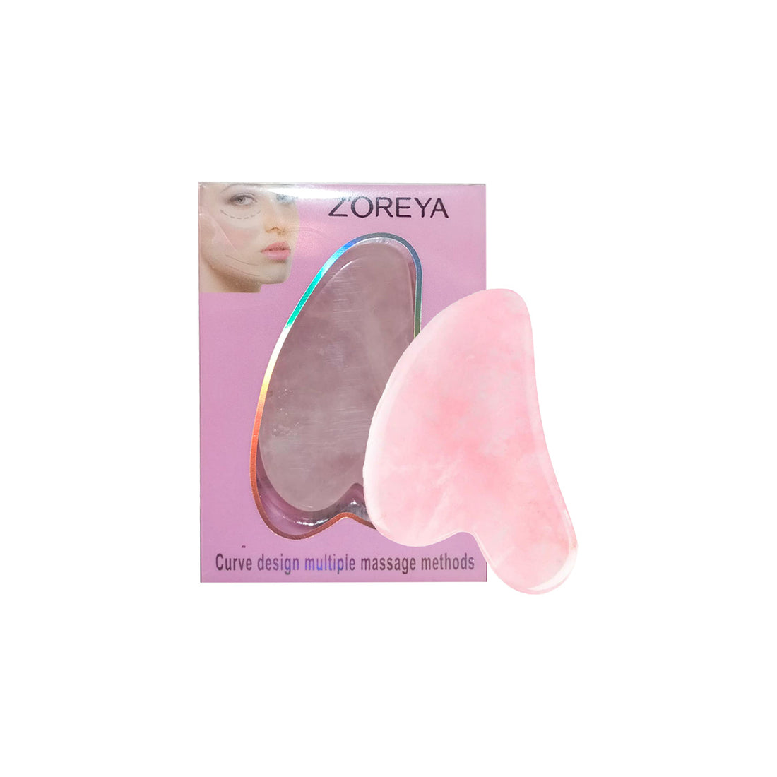 GUA SHA PIEDRA NATURAL CUARZO ROSA JADE