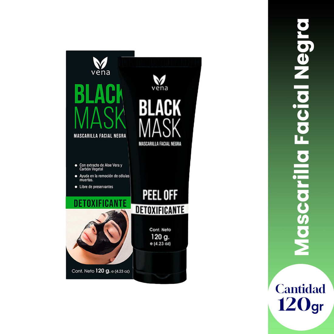 VENA – MASCARILLA NEGRA FACIAL – PURIFICANTE Y DETOX – 120gr