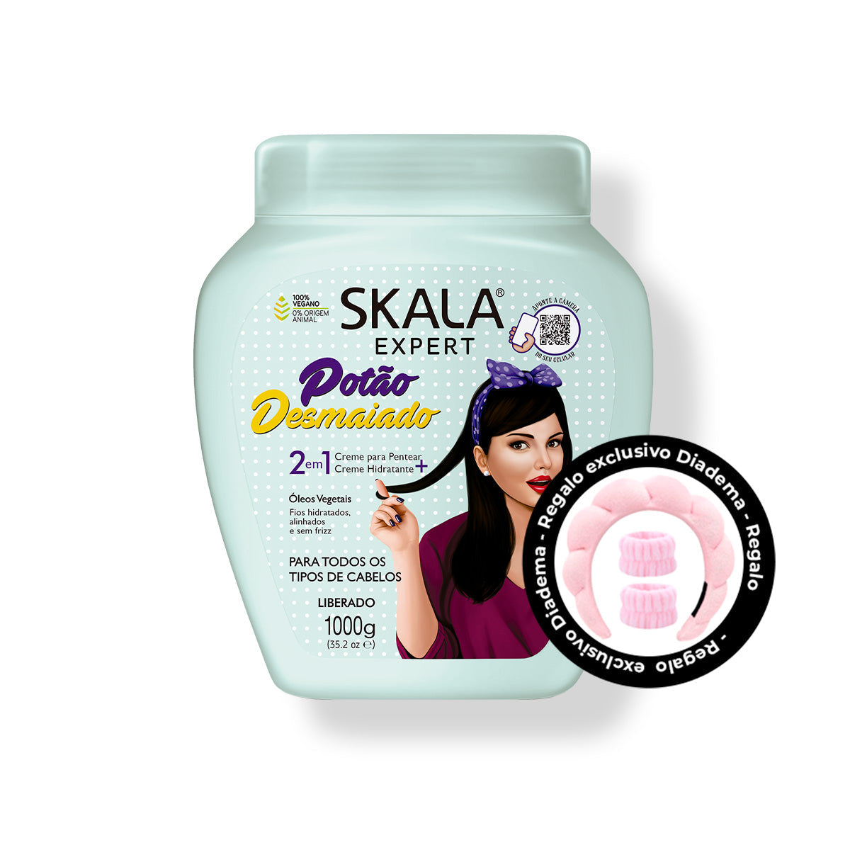 CREMA DE  PELO DESMAYADO 1000G SKALA + REGALO DIADEMA Y MUÑEQUERAS