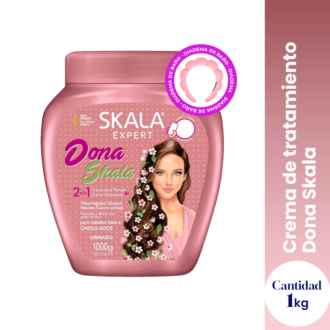CREMA DE  DONA SKALA 1000G SKALA + REGALO DIADEMA Y MUÑEQUERAS
