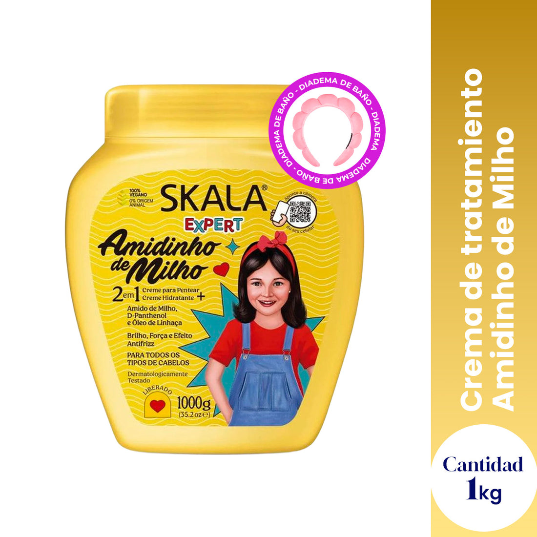 Crema Capilar Amidinho de Milho Kids 1000g Skala Expert + DIADEMA