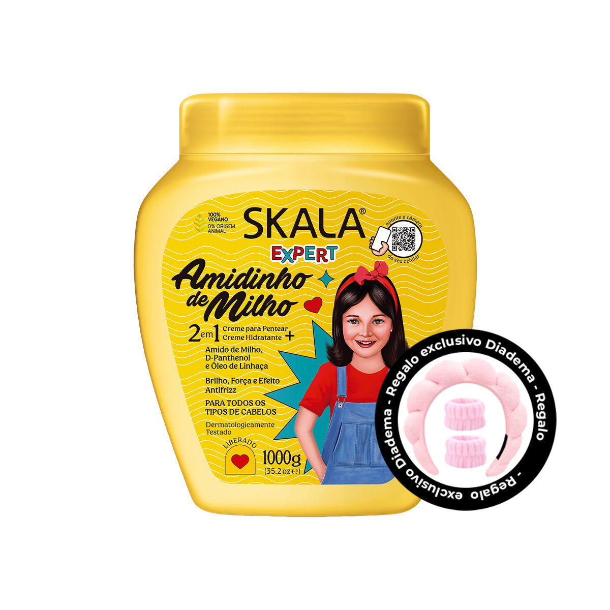 Crema  Capilar Amidinho de Milho Kids 1000g Skala Expert + REGALO DIADEMA Y MUÑEQUERAS