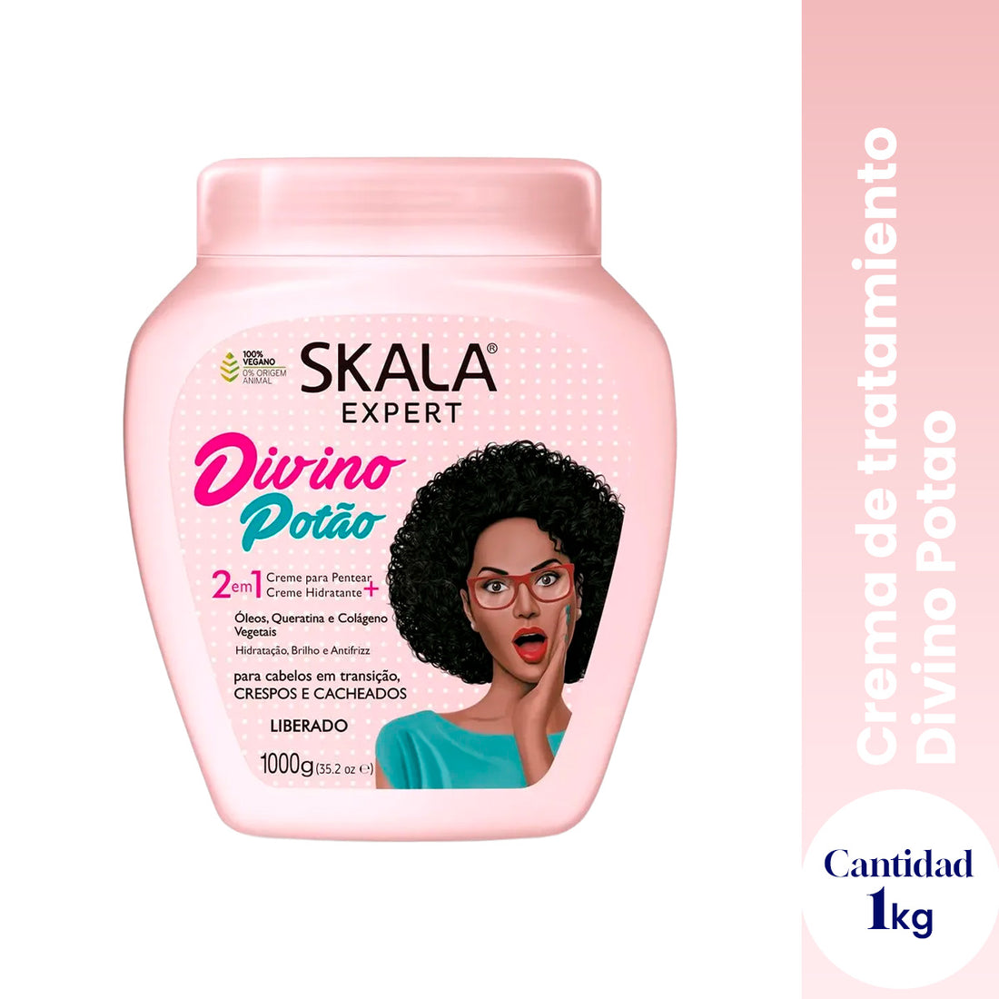 Skala Crema de Tratamiento Divino Potão – Definición para Cabello Rizado – 1000g
