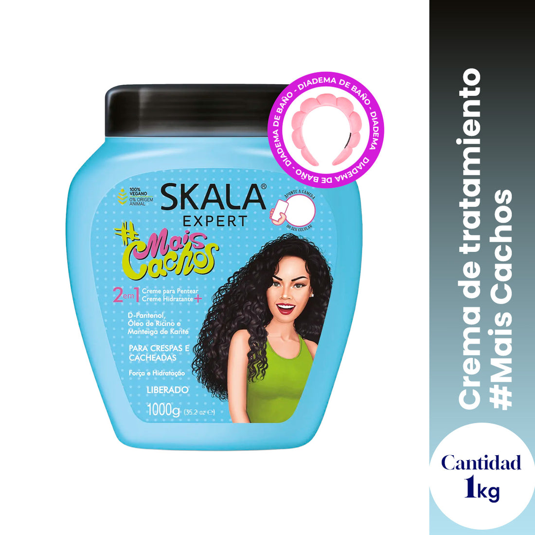 CREMA CAPILAR MÁS RIZOS 1000G SKALA + DIADEMA
