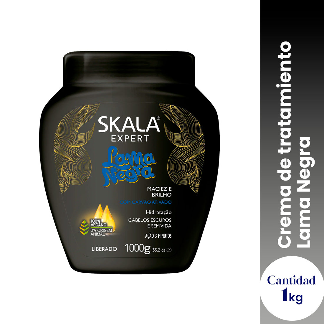Skala Crema Capilar Lama Negra – Brillo para Cabello Negro – 1000g