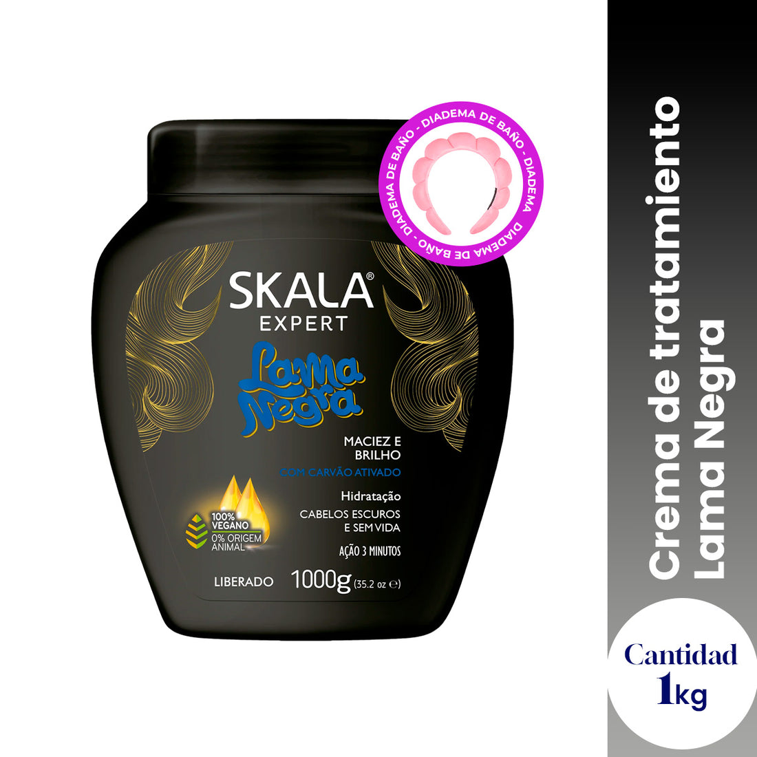 CREMA LAMA NEGRA 1000G SKALA + DIADEMA