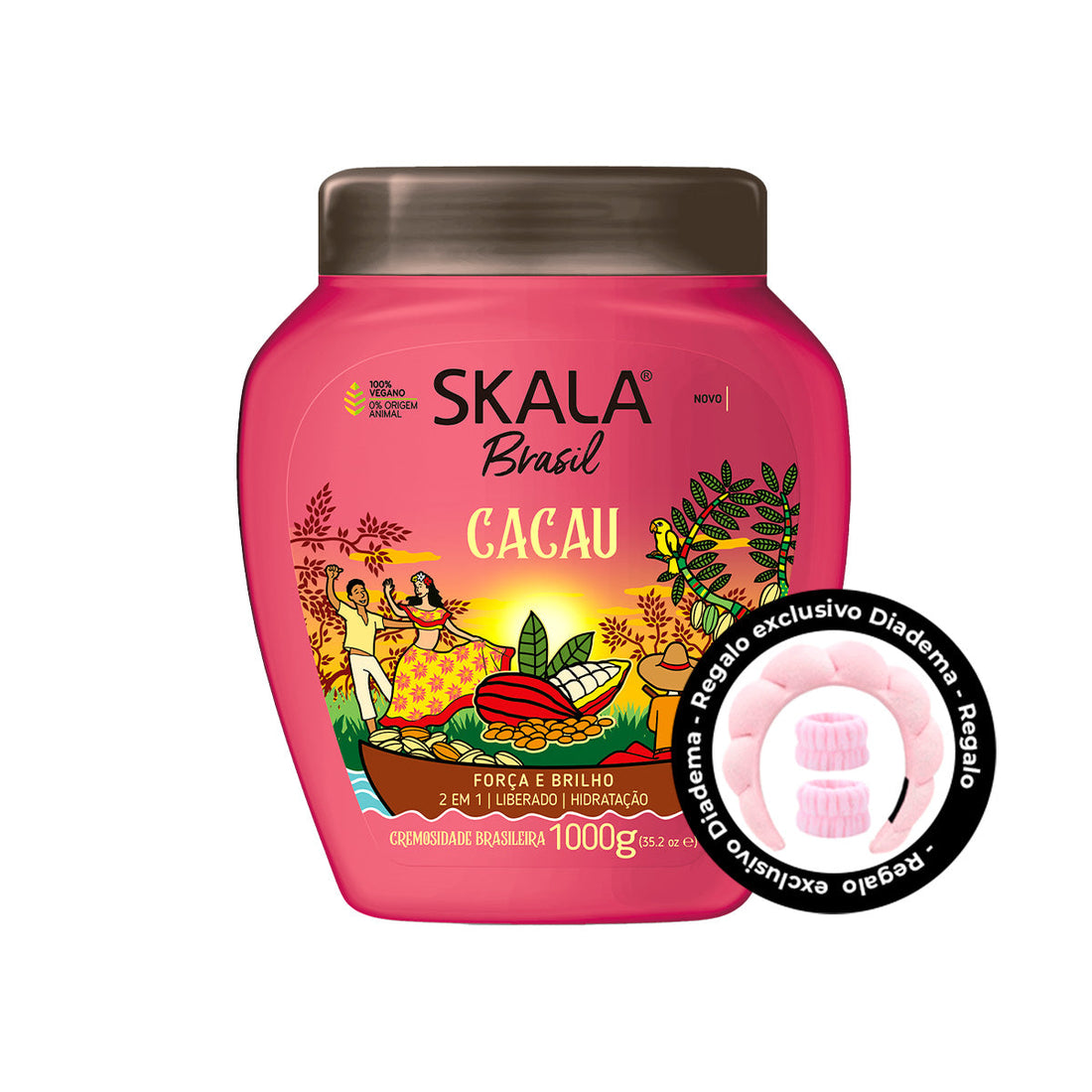 CREMA CAPILAR BRAZIL COCOA 1000G SKALA + REGALO DIADEMA Y MUÑEQUERAS