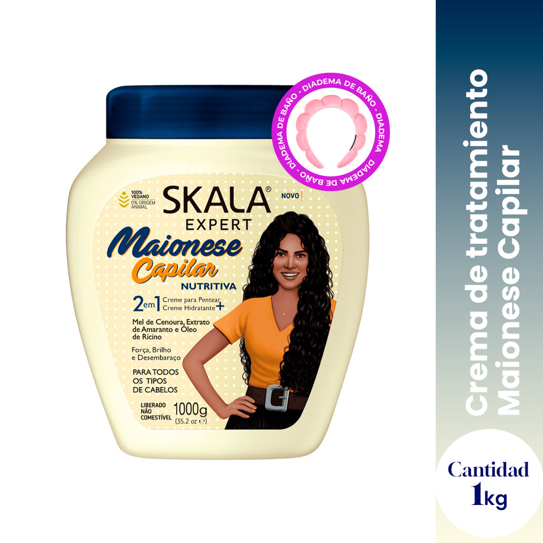 CREMA MAYONESA CAPILAR NUTRITIVA SKALA + DIADEMA