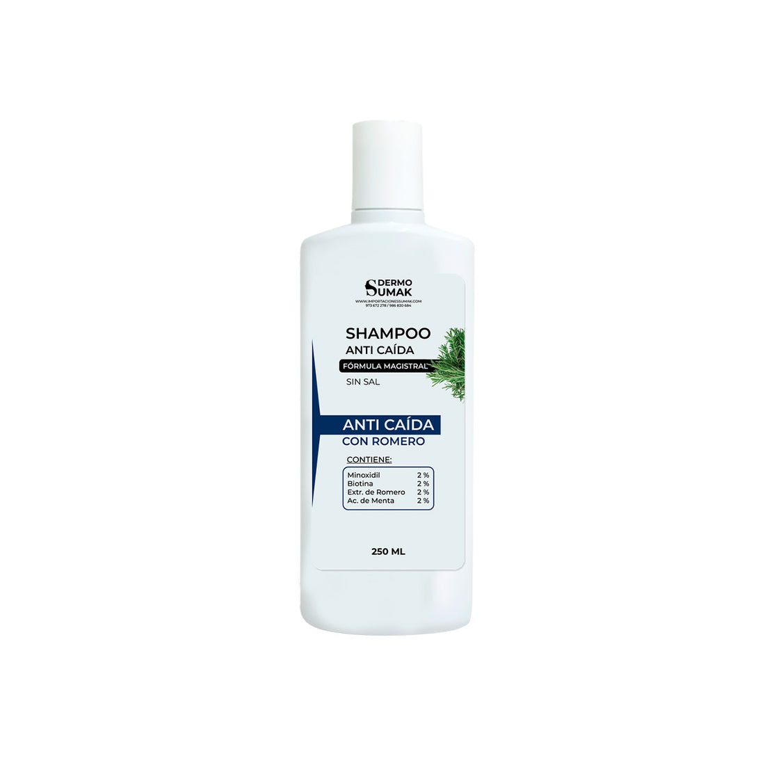DERMO SUMAK – SHAMPOO ANTICAÍDA – CONTROL DE CAÍDA Y FORTALECIMIENTO CAPILAR – 250ML + REGALO ACEITE CAPILAR