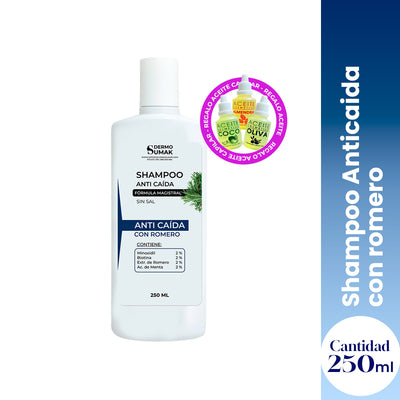 DERMO SUMAK – SHAMPOO ANTICAÍDA – CONTROL DE CAÍDA Y FORTALECIMIENTO CAPILAR – 250ML + REGALO ACEITE CAPILAR