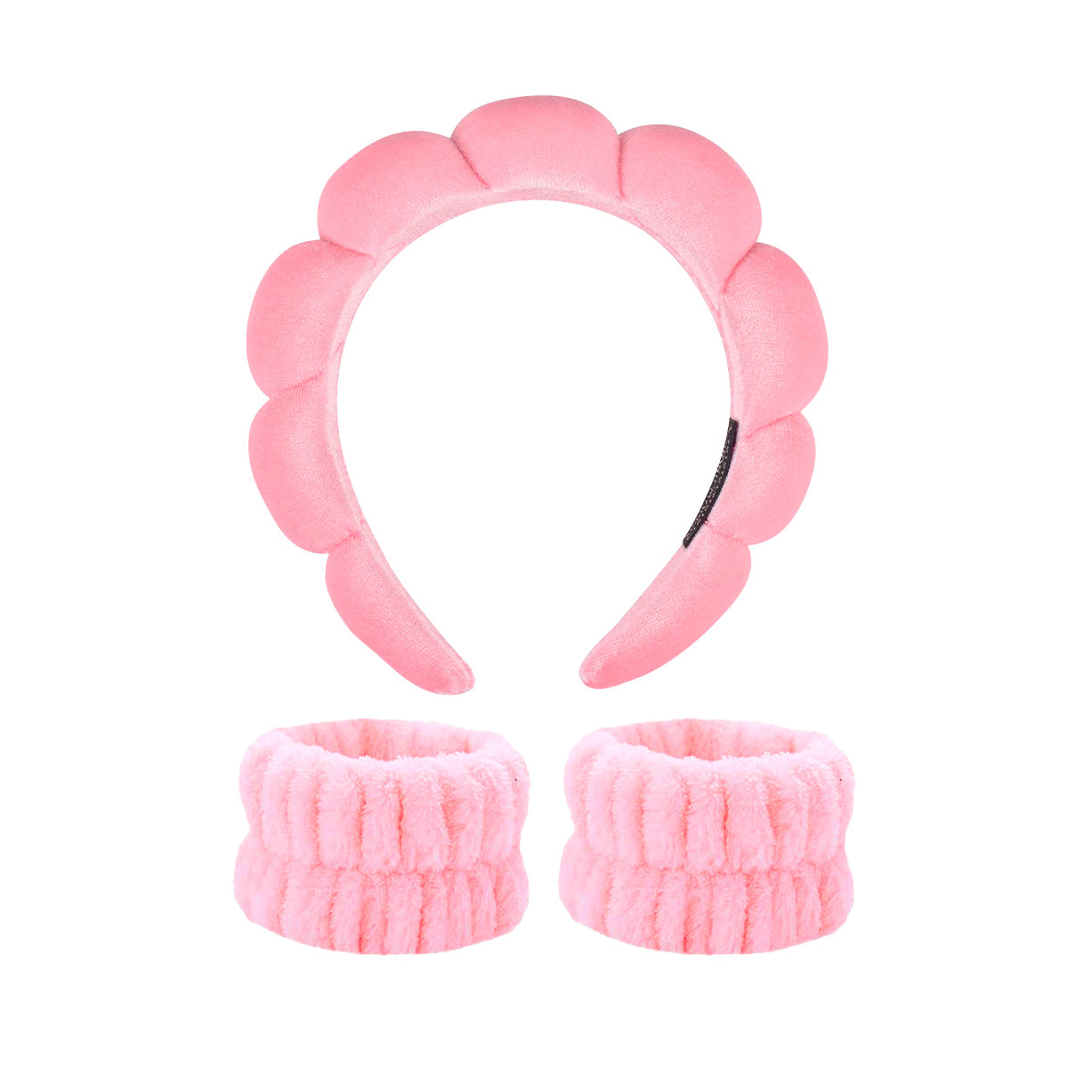 DIADEMA DE BAÑO + PULSERAS DE MUÑECA (ROSA)