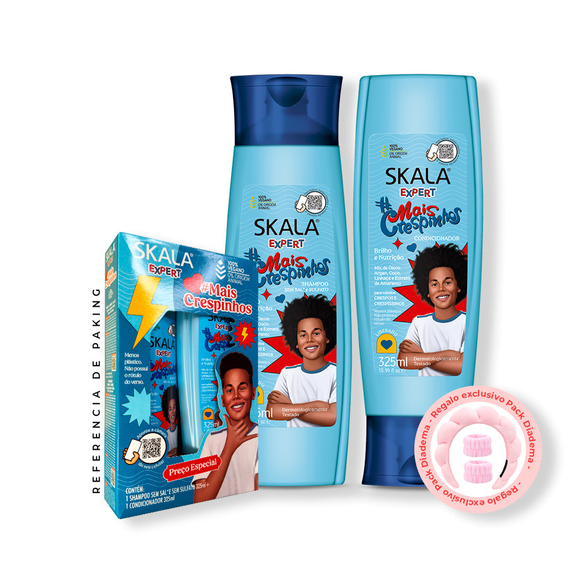 Shampoo + Acondicionador Mais Crespinhos kids Skala Expert 325ml + REGALO