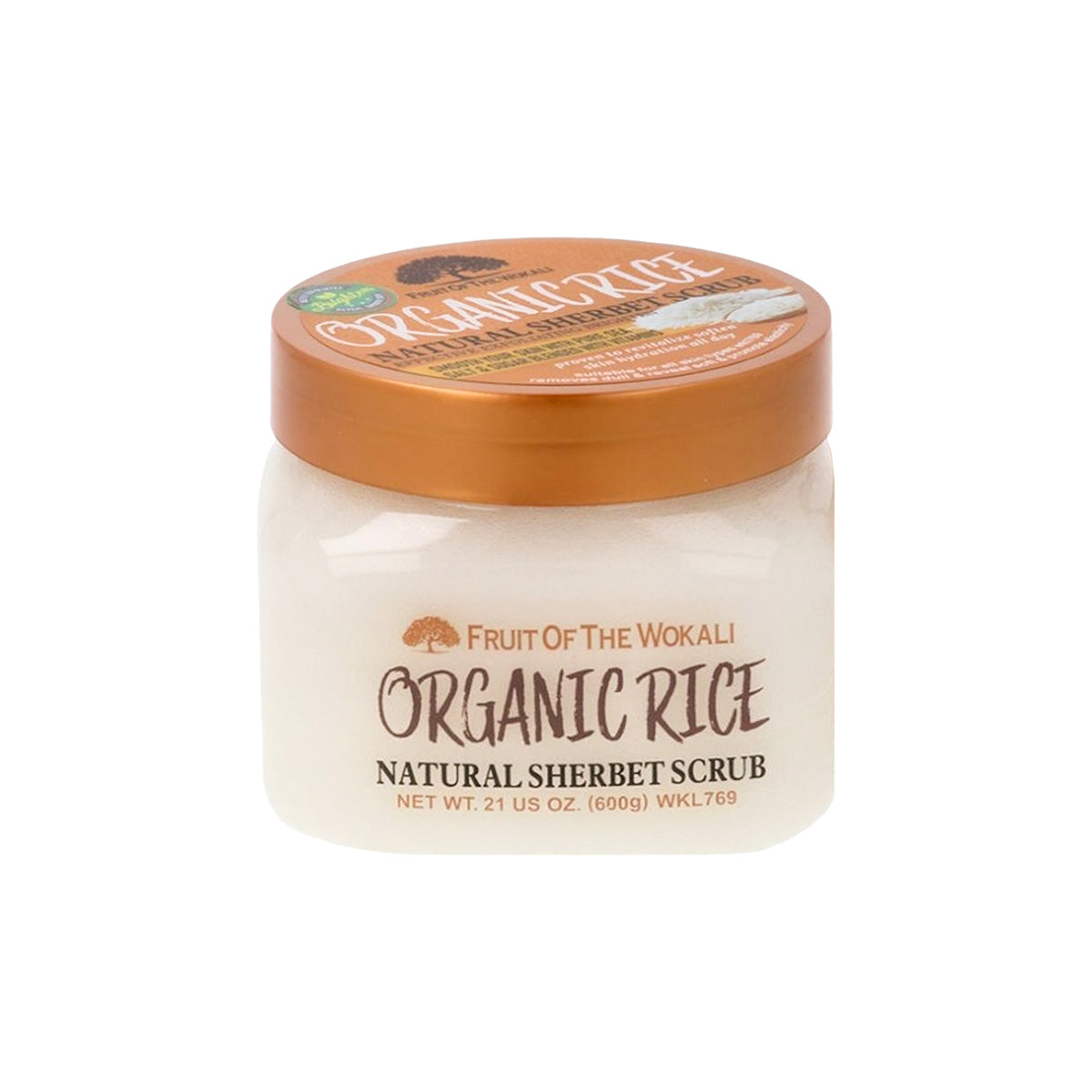 Cuidado Exfoliante Natural de Arroz Wokali 600gr