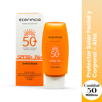 Ecorincia Protector Solar Facial – Alta Protección SPF 50 – 50g